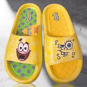 SpongeBob and Patrick Men's Comfort Slide Sandals Size 12